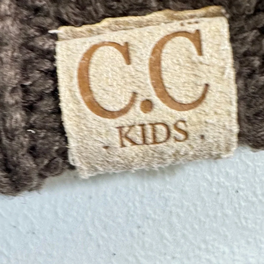 CC Kids Beanie Hat Brown Ribbed Knit Acrylic C.C. Exclusives Toddler Winter Warm